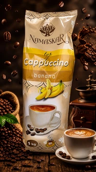 Напій Капучино розчинний Namaskar Cappuccino typ Banana Намаскар бананово-кавовий смак вакуум Пакет 80порцій 1000г