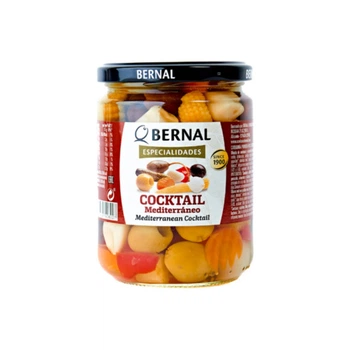 Овочі Мариновані Середземноморські Bernal Encurtidos Cocktail Mediterranean Бернал Коктейль в розсолі Мікс Банка 250г