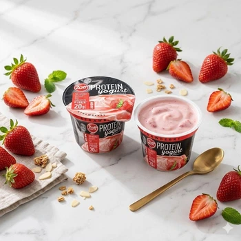 Йогурт Протеїновий без цукру Zott Protein Yogurt Strawberry Зотт Енергетичний Білок 20г смак Полуничний стакан 200г