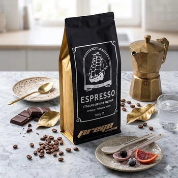 Кава в зернах Prego Espresso Coffee Italian Series Blend Arabica-Robusta Прего Міцний еспресо бленд Італія Арабіка Робуста 1000г
