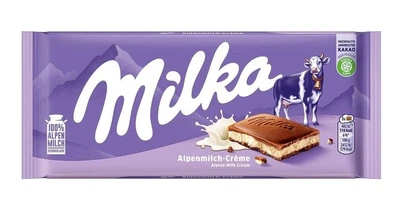 Шоколад з альпійського молока Milka Alpenmilch Alpine Milk Cream Мілка з делікатним альпійським молочним кремом 100г