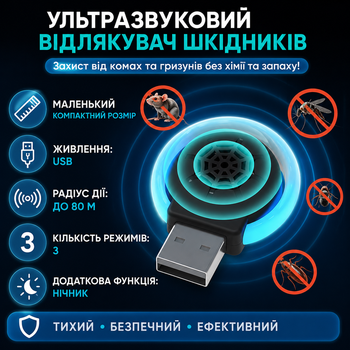 Ультразвуковой отпугиватель мышей портативный USB отпугиватель насекомых електронное устройство для отпугивания вредителей