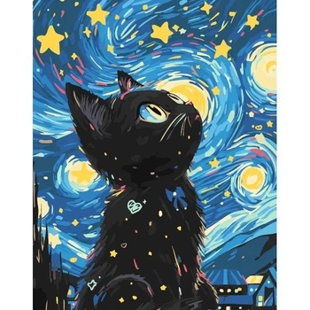 КАРТИНА ПО НОМЕРАМ "KITTENʼS NIGHT" 40*50 см Riviera Blanca (298573)