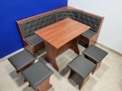 Кухонный уголок Семейный со столом и 4 табуретками 113,5х153,5 см Яблоня/Мальмо (KSTTTT-Y-M)