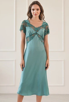 Сорочка ночная длинная Komilfo Malachite 1387L 3XL зеленый