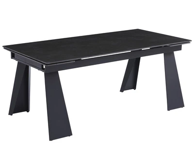 Стол ARNOLD CERAMIC 180(240)*90 Wic dark grey мат/черный каркас