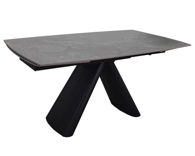 Стол GREYSON CERAMIC 160(240)*90 серый мат/черный