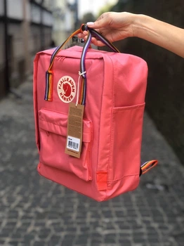 Рюкзак Fjallraven Kanken Pink Rainbow рожевий