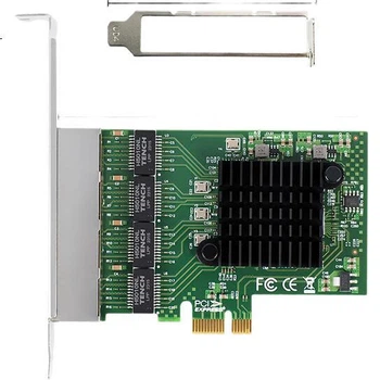 FLYBISH NA8111H-T4, четырехпортовая гигабитная сетевая карта, интерфейс PCIe X1, чип RTL8111H, скорость передачи данных 1000 Мбит/с, программный маршрутизатор агрегации.