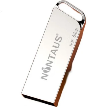 Флеш-накопичувач NINTAUS 64 ГБ USB 2.0 N-33 сріблястий металевий офісний діловий флеш-накопичувач для телефону та комп'ютера, автомобільний міні-USB-накопичувач