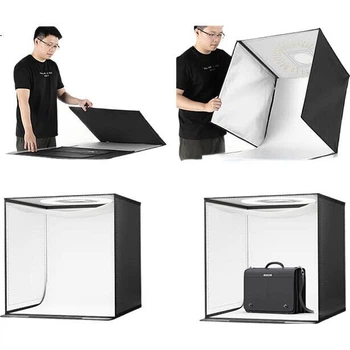 YOUFES [Продано понад 300 000 одиниць] Світлодіодна міні-фотостудія 60 см обладнання для зйомки світлова коробка фотолампування їжі пряма трансляція заповнююче світло фотореквізит м'яке світло проста складна фотокоробка