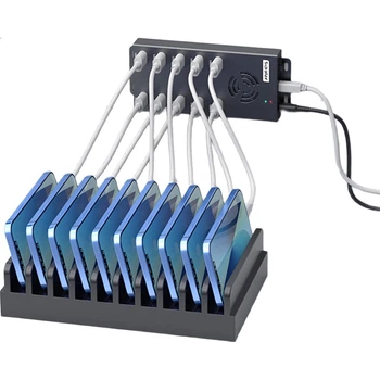 Док-станція розширення SIPOLAR USB 3.0 із зарядкою, високошвидкісний 120-ватний 10-портовий промисловий концентратор A-423 (1 метр) для заряджання телефонів та планшетів, масове прошивання, один порт 2.1A
