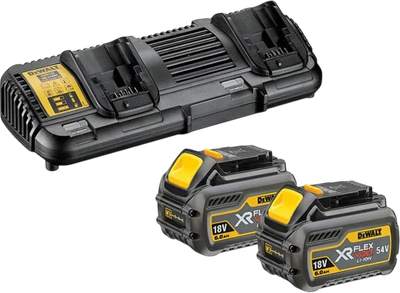 Стартовий набір DeWalt 54V 2 акумулятори 6 Аг та зарядний пристрій (DCB132T2-QW)