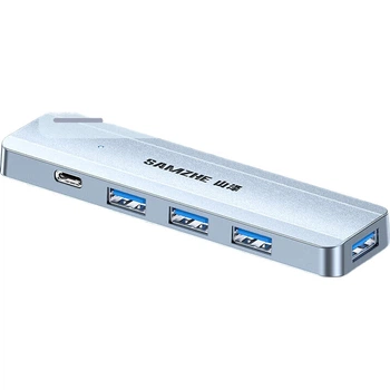 Розширювальна док-станція SAMZHE USB3.0, високошвидкісний 4-портовий розгалужувач-док-станція, багатопортовий адаптер-конвертер для ноутбука, кабель-подовжувач, живлення від Type-C HUB11-3