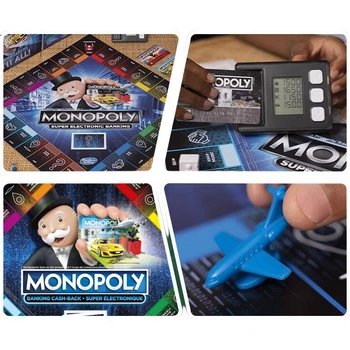 Настільна електронна банківська гра «Монополія» від Hasbro, подарунок для сімейного відпочинку та дітей, E8978