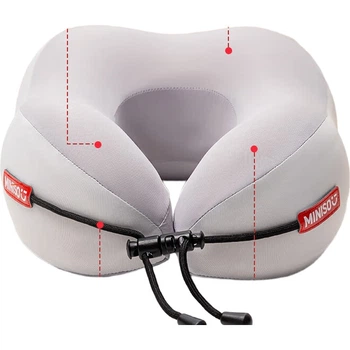 Подушка для шиї MINISO з піни з ефектом пам'яті U, портативна подушка для подорожей, підтримка шиї для подорожей на далекі відстані, подушка для сну в офісі, допоміжний засіб для сну