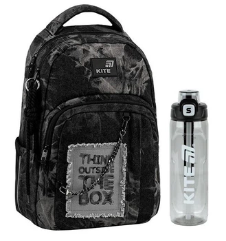 Рюкзак для підлітків + пляшка Kite Education teens Denim Core K26-2578M-2 зріст 130-145 см