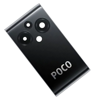 Стекло камеры Xiaomi Poco M5 с рамкой черного цвета High Copy