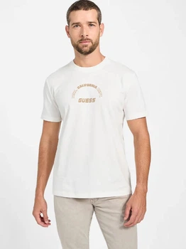 Футболка хлопковая длинная мужская Guess 953929554 L Молочная (1159863187)