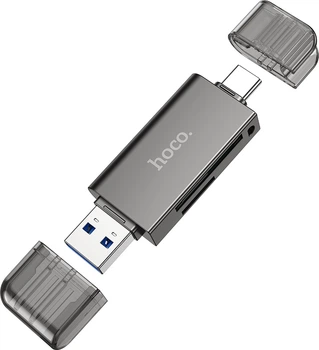 Кардрідер Hoco HB39 USB/Type-C 3.0 high-speed card reader Metal Gray (6942007604819)