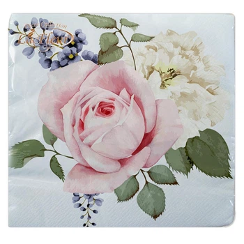 Салфетки бумажные сервировочные La Fleur Цветочное трио КТА 33×33 см 2 слоя 16 шт праздничные