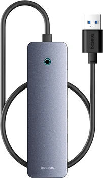 USB-хаб Baseus UltraJoy Series 4-Port HUB Lite 50cm Space Grey (USBA to USB3.0 x 4+Type-C5V) (B0005280B811-01)