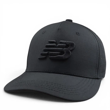 Бейсболка-кепка NB Snapback черная Rip-Stop с перфорацией, летняя унисекс, регулируемая 56-59 см