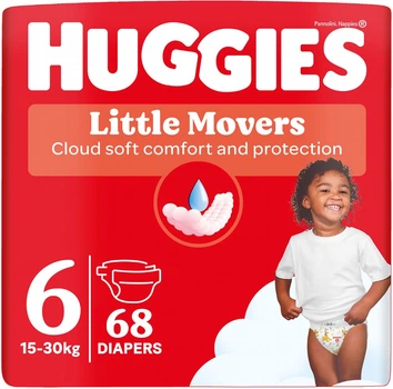 Упаковка подгузников Huggies Little Movers 6 15-30 кг 2 пачки по 34 шт (5029053567600_1)