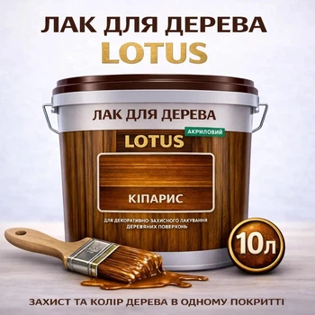 Лак для дерева LOTUS декоративно-защитный глянцевый Кипарис 10 л