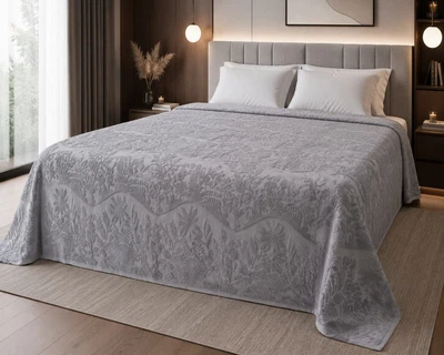 Простирадло махрове жакардове Parisa Home Premium 200х220 щільність 470 г/м2 темно-сіре
