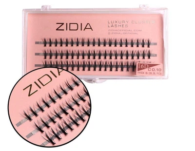 Ресницы накладные пучковые Zidia Cluster Lashes 16D KIM C 0.10 MIX S (3 ленты, размер 8/9/10 мм)