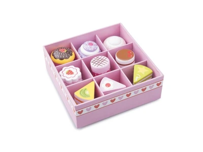 Игровой деревянный набор Коробка с пирожными, New Classic Toys, 10626