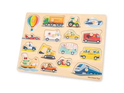 Деревянный пазл Транспорт New Classic Toys, 16 эл., 10442