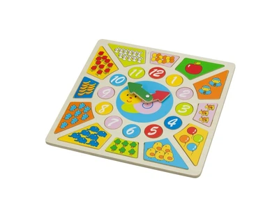 Деревянный пазл Часы, New Classic Toys, 24 эл., 18250