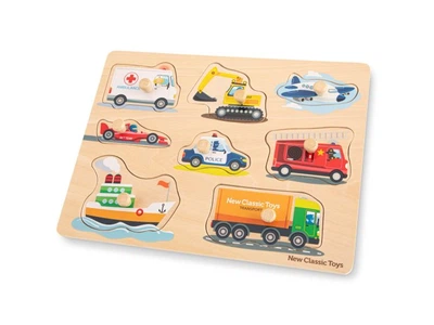 Деревянный пазл Транспорт, New Classic Toys, 8 эл., 10432