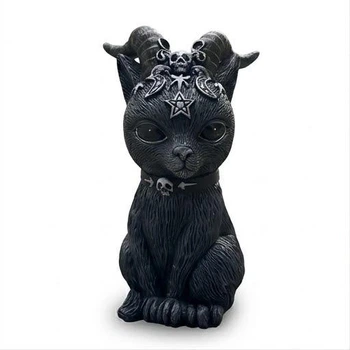Игровая статуэтка Черный Кот фамильяр волшебник 3D 10.5 см, статуэтка Кот в шляпе защитник Черный