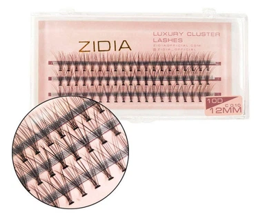 Ресницы накладные пучковые Zidia Cluster Lashes 10D C 0.10 (3 ленты, размер 12 мм)