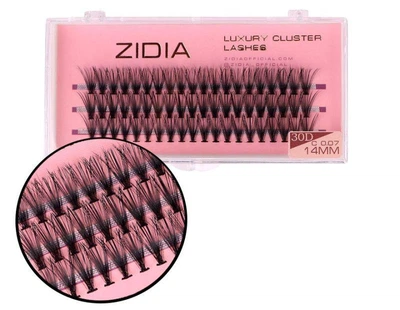 Ресницы накладные пучковые Zidia Cluster Lashes 30D C 0.07 (3 ленты, размер 14 мм)