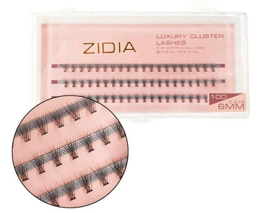 Вії накладні пучкові Zidia Cluster Lashes 10D C 0.10 (3 лєнти, розмір 6 мм)