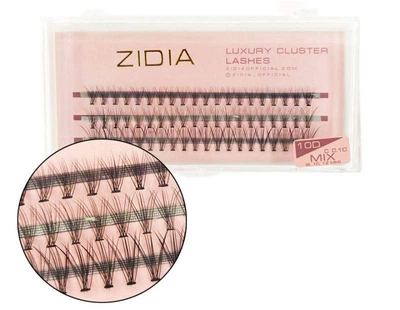 Ресницы накладные пучковые Zidia Cluster Lashes 10D C 0.10 Mix (3 ленты, размер 8/10/12 мм)