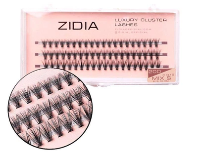 Ресницы накладные пучковые Zidia Cluster Lashes 20D C 0.10 Mix S (3 ленты, размер 8/9/10 мм)