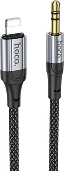 Аудиокабель Hoco UPA26 iP to 3.5 мм male, nylon braid, 1 м Black (6942007608817)