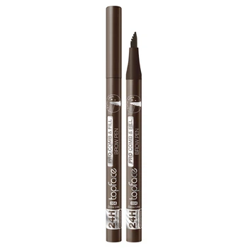 Маркер для бровей Topface Pro Comb & Fill Brow Pen для имитирования натуральных волосков 004 Cocoa Line Теплый шоколадно-коричневый 1 мл