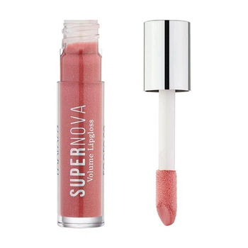 Блиск для губ TopFace Supernova Volume Lipgloss 007 Chakra запилений нюд з шиммером 4 мл для об’єму, сяйва та догляду за губами, дзеркальний блиск і зволоження