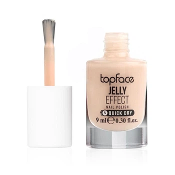 Лак для ногтей TopFace Jelly Effect Nail Polish с глянцевым блеском и быстрым высыханием 085 Теплый бежевый нюд 9 мл