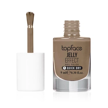 Лак для нігтів TopFace Jelly Effect Nail Polish з глянцевим блиском та швидким висиханням 080 Теплий бежевий 9 мл