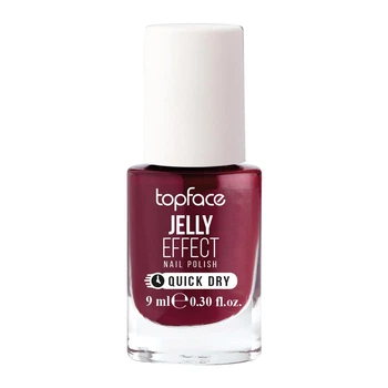 Лак для нігтів TopFace Jelly Effect Nail Polish з глянцевим блиском та швидким висиханням 043 Темний вишневий 9 мл