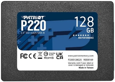 SSD 2,5 128GB Patriot P220 3D NAND 550/480MB/s