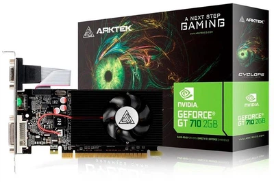 ВИДЕОКАРТА ARKTEK GT710 4GB DDR3 Low Profile Single Fan 64 Bit AKN710D3S4GL1