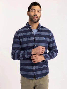 Сорочка бавовняна літня чоловіча U.S. Polo Assn 176198253 XL Синя (1159863092)